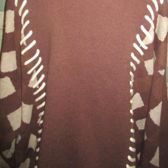 Brown and Cream Cardigan Sweater - Picture 7 of 8